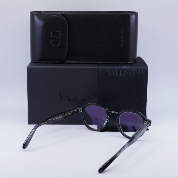 Valentino V-ESSENTIAL-IV VLX-132B Round Eyeglasses 46mm - Shiny Black - Picture 5 of 11